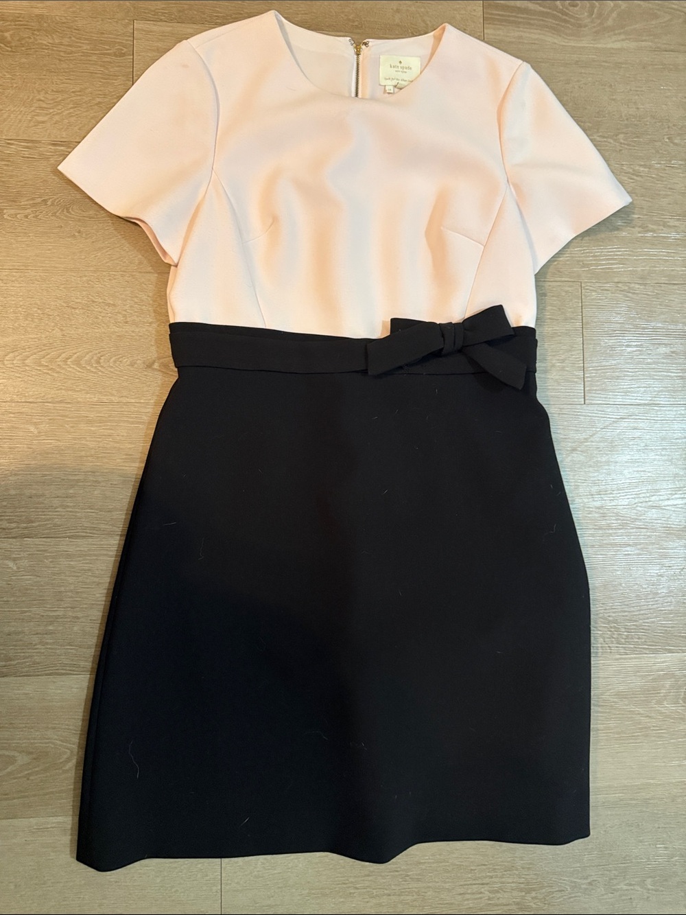 kate spade Blush Pink and Black Bow Sheath Dress